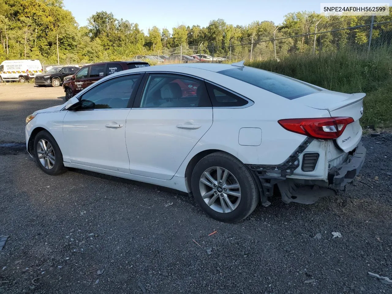 2017 Hyundai Sonata Se VIN: 5NPE24AF0HH562599 Lot: 69812044