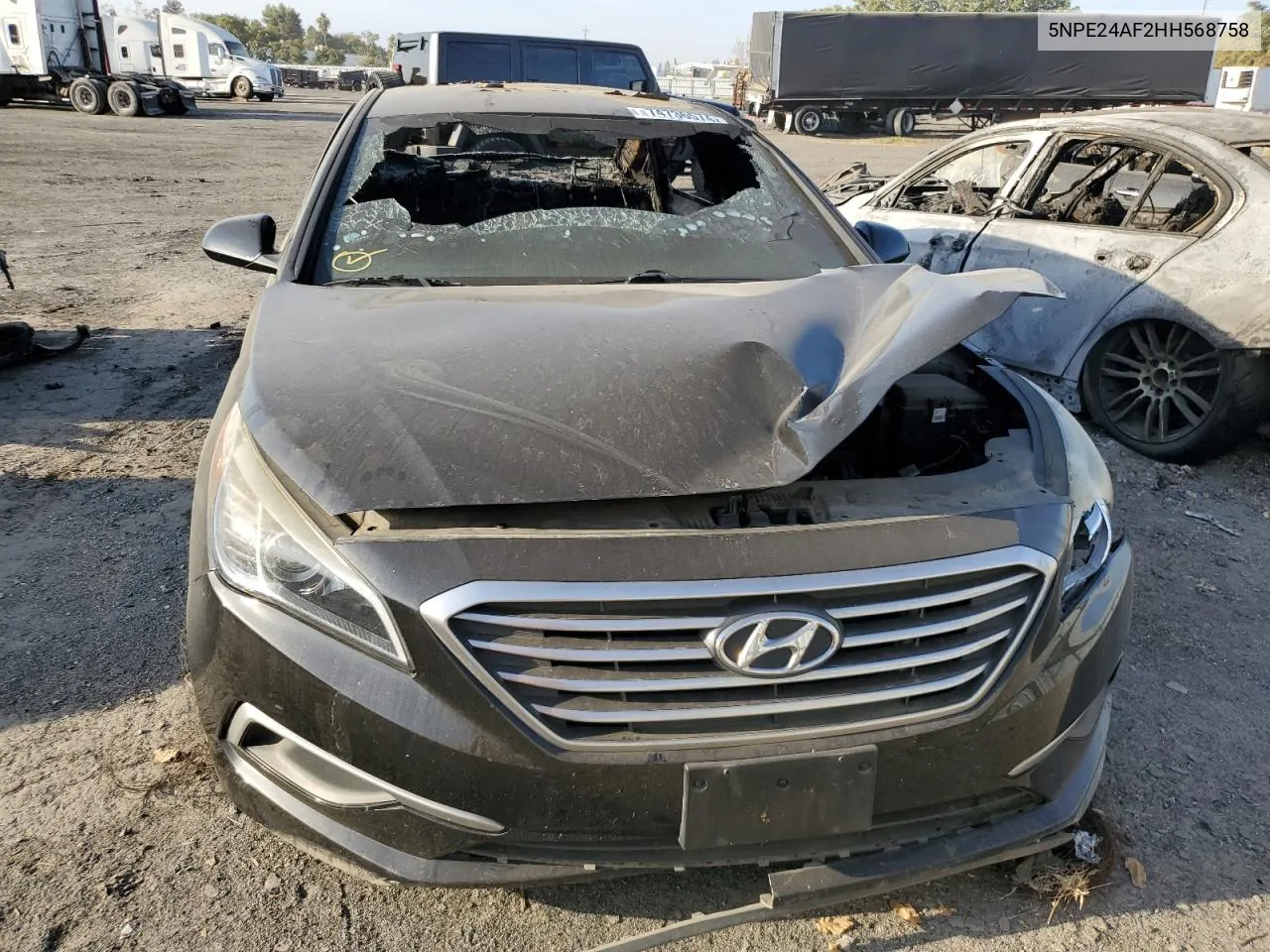 2017 Hyundai Sonata Se VIN: 5NPE24AF2HH568758 Lot: 74736574