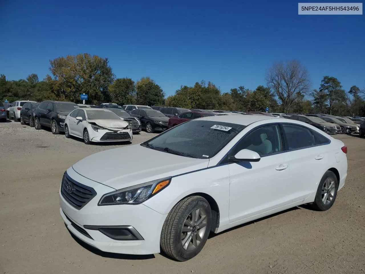 2017 Hyundai Sonata Se VIN: 5NPE24AF5HH543496 Lot: 75616254