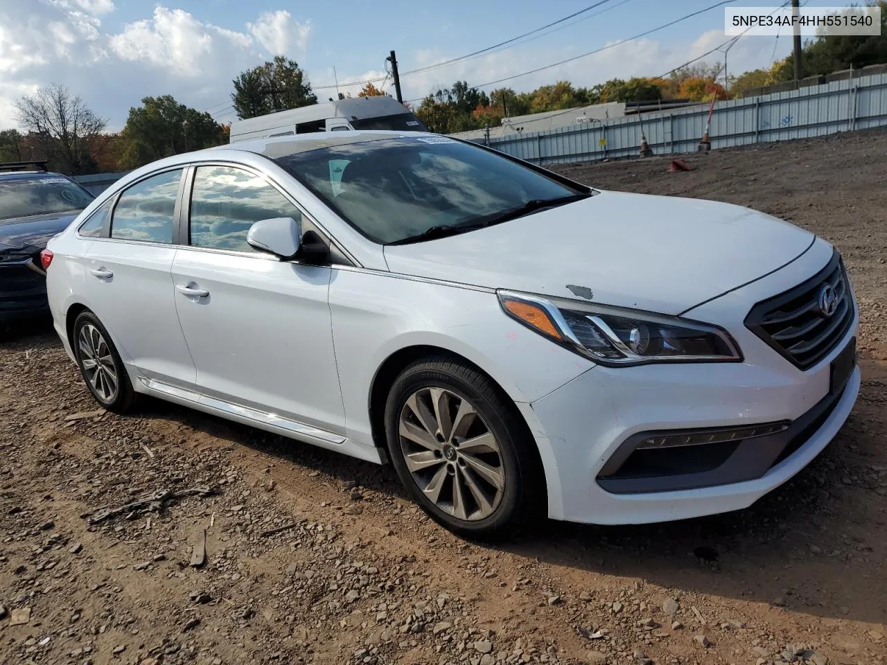 2017 Hyundai Sonata Sport VIN: 5NPE34AF4HH551540 Lot: 76056244