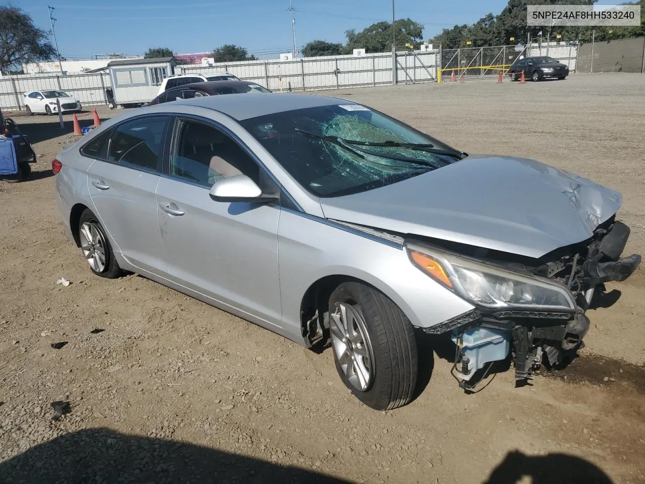 2017 Hyundai Sonata Se VIN: 5NPE24AF8HH533240 Lot: 77262014