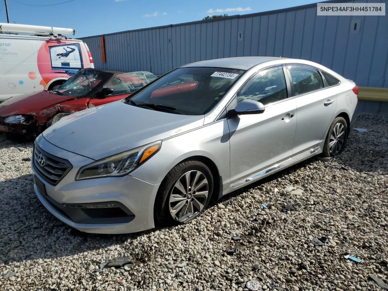 2017 Hyundai Sonata Sport VIN: 5NPE34AF3HH451784 Lot: 77442734