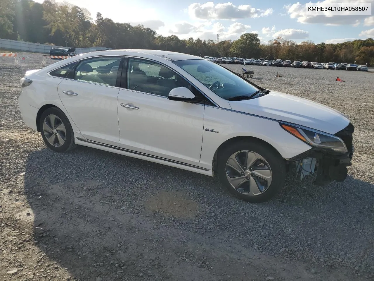 2017 Hyundai Sonata Hybrid VIN: KMHE34L10HA058507 Lot: 77584544