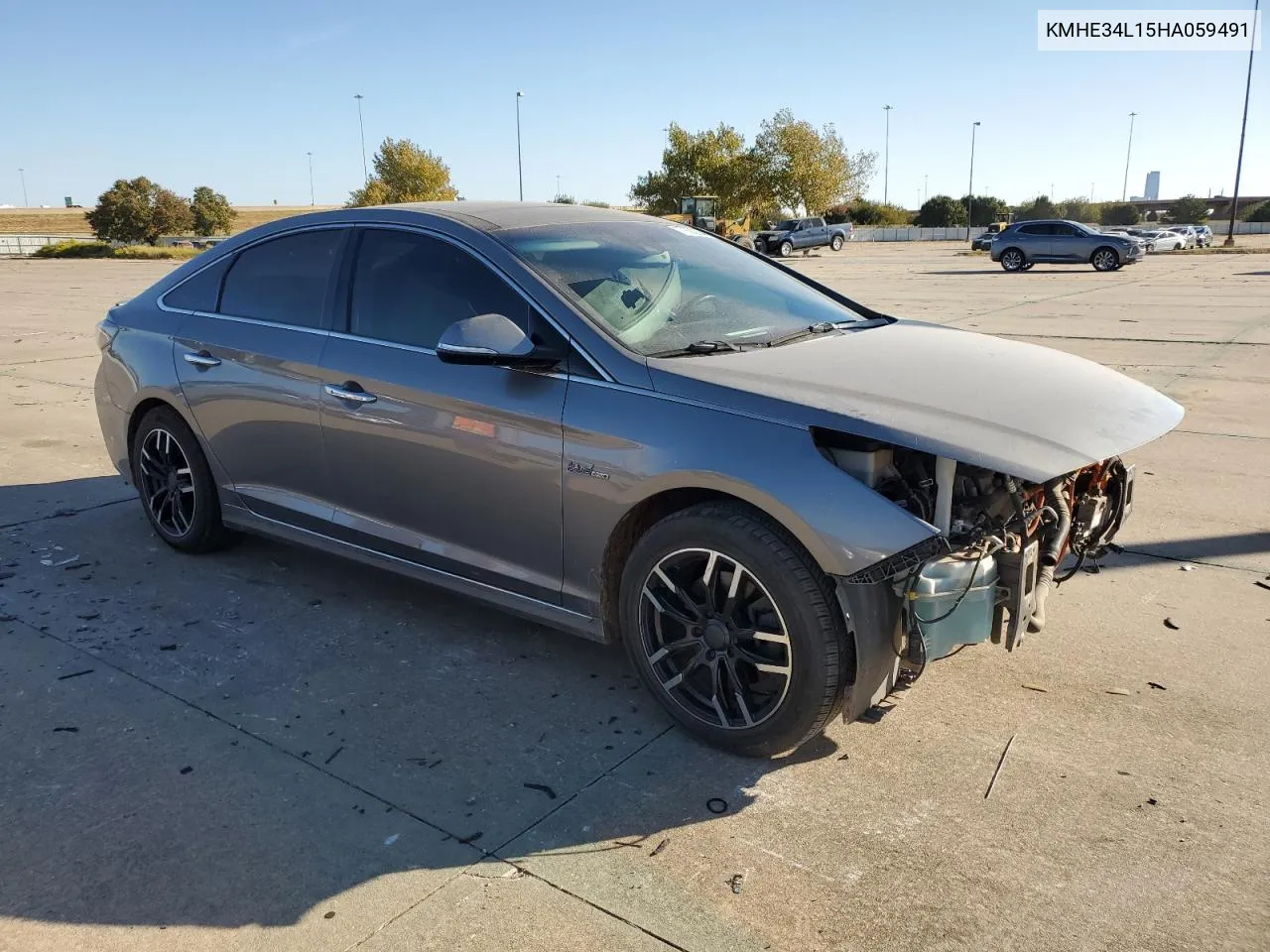 2017 Hyundai Sonata Hybrid VIN: KMHE34L15HA059491 Lot: 77692864