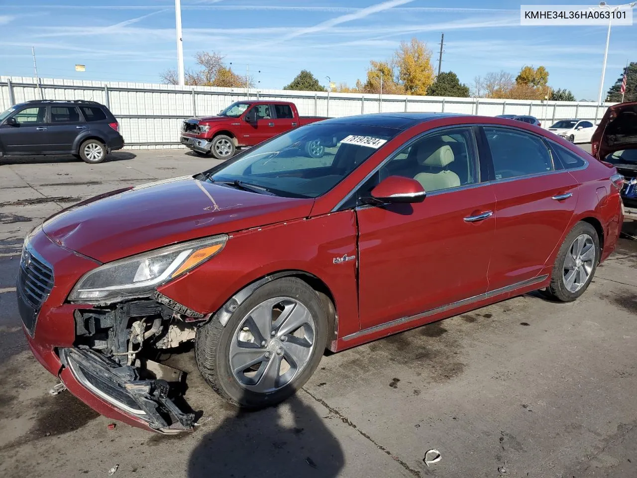 2017 Hyundai Sonata Hybrid VIN: KMHE34L36HA063101 Lot: 78197924