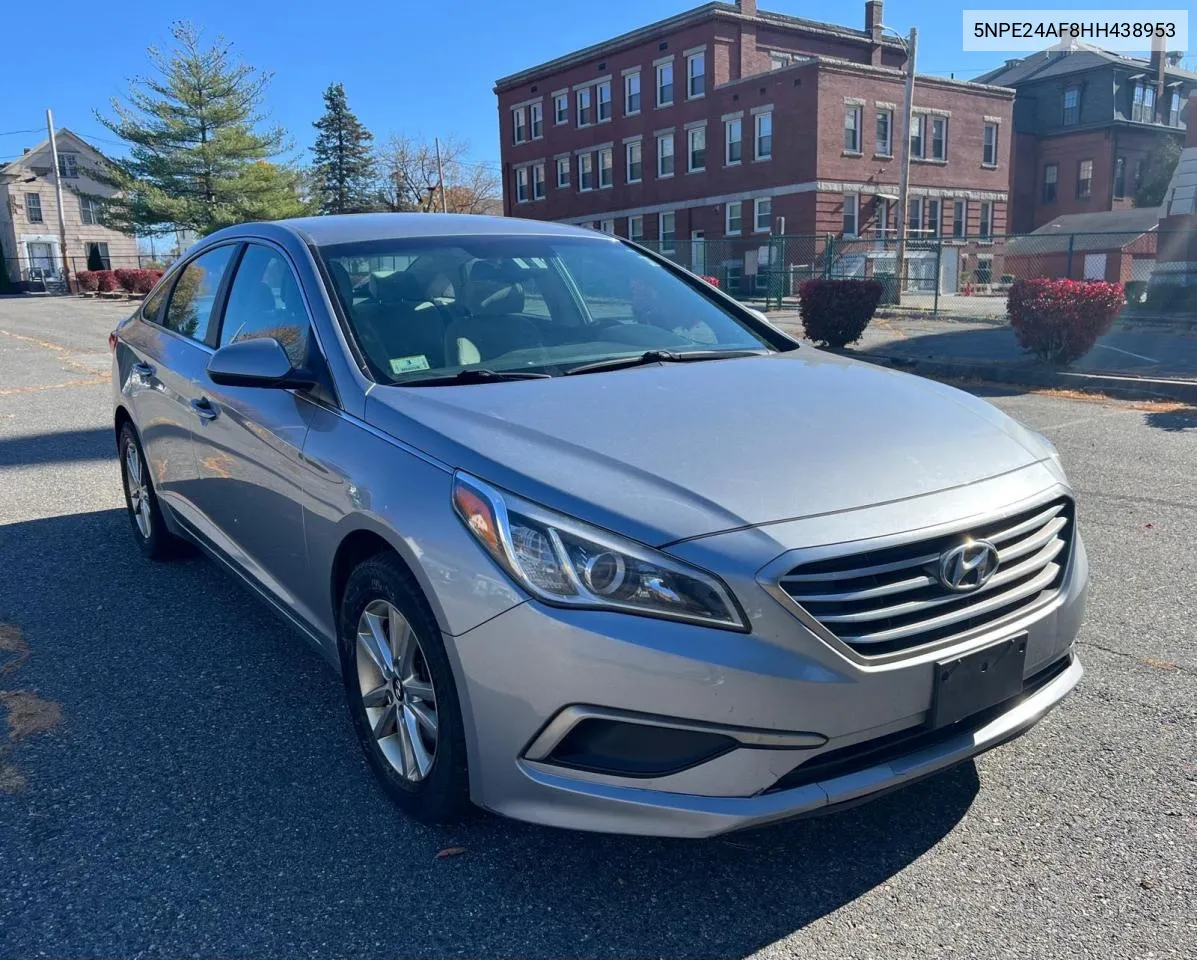 2017 Hyundai Sonata Se VIN: 5NPE24AF8HH438953 Lot: 78493534