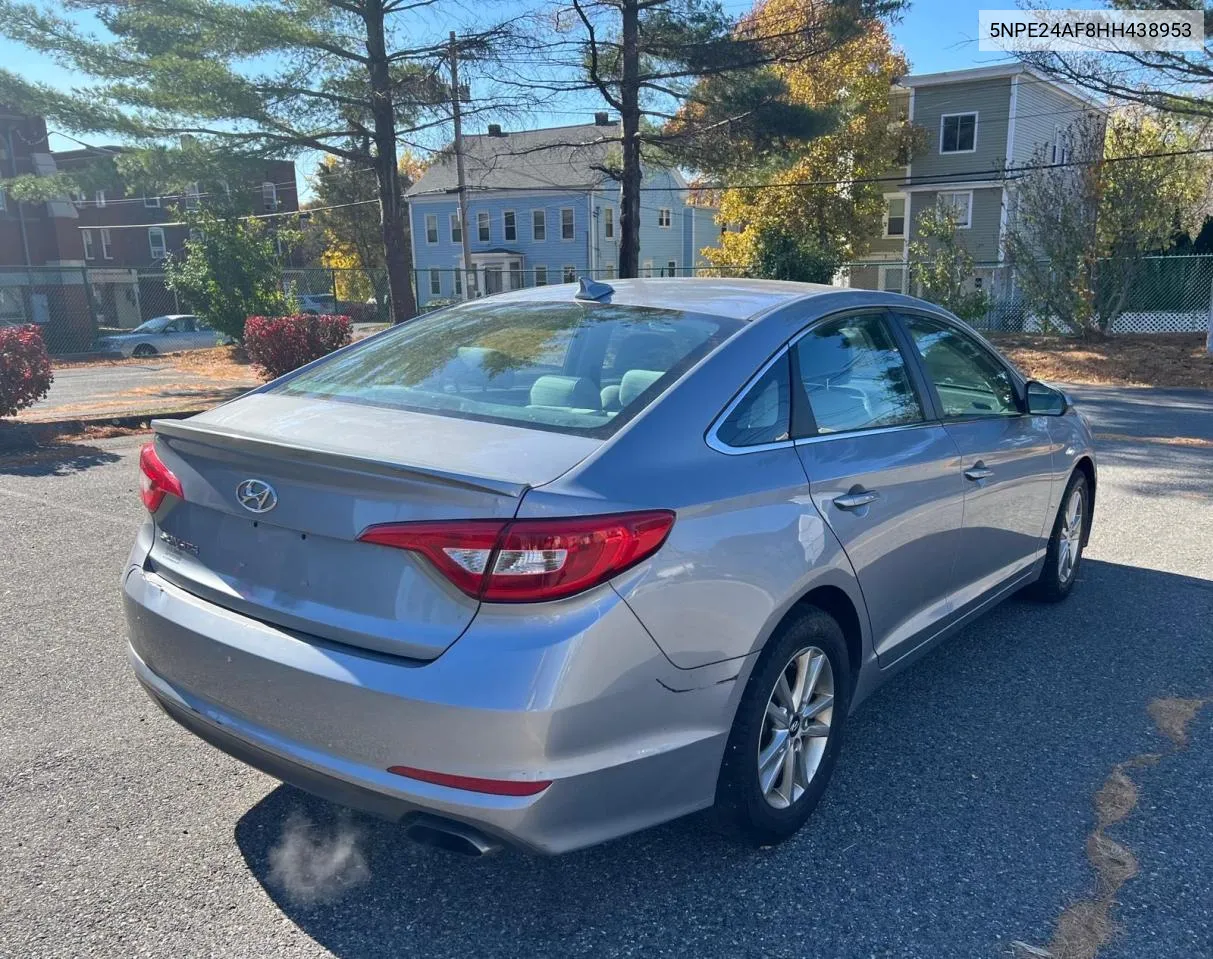 2017 Hyundai Sonata Se VIN: 5NPE24AF8HH438953 Lot: 78493534