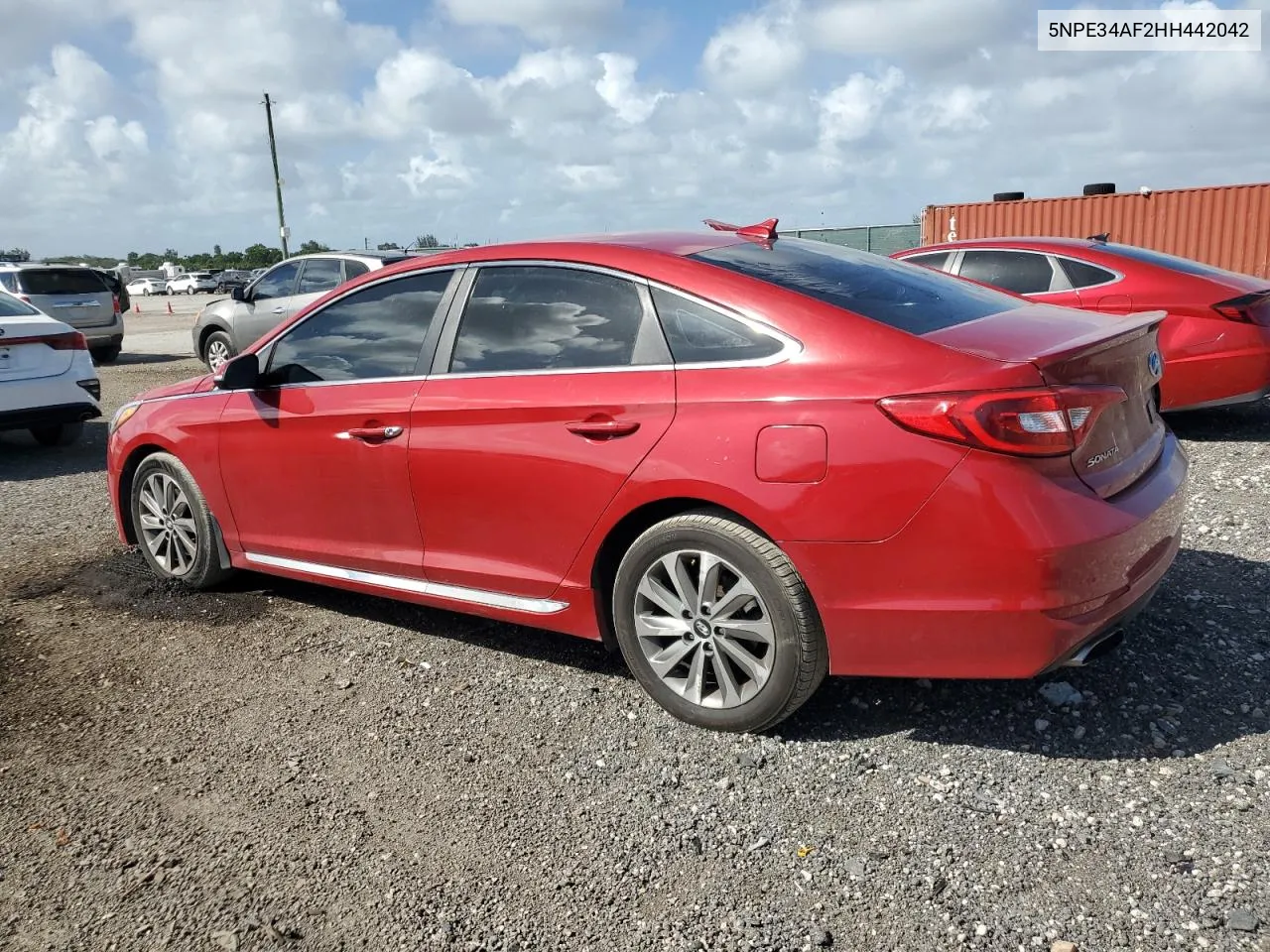 2017 Hyundai Sonata Sport VIN: 5NPE34AF2HH442042 Lot: 78706364