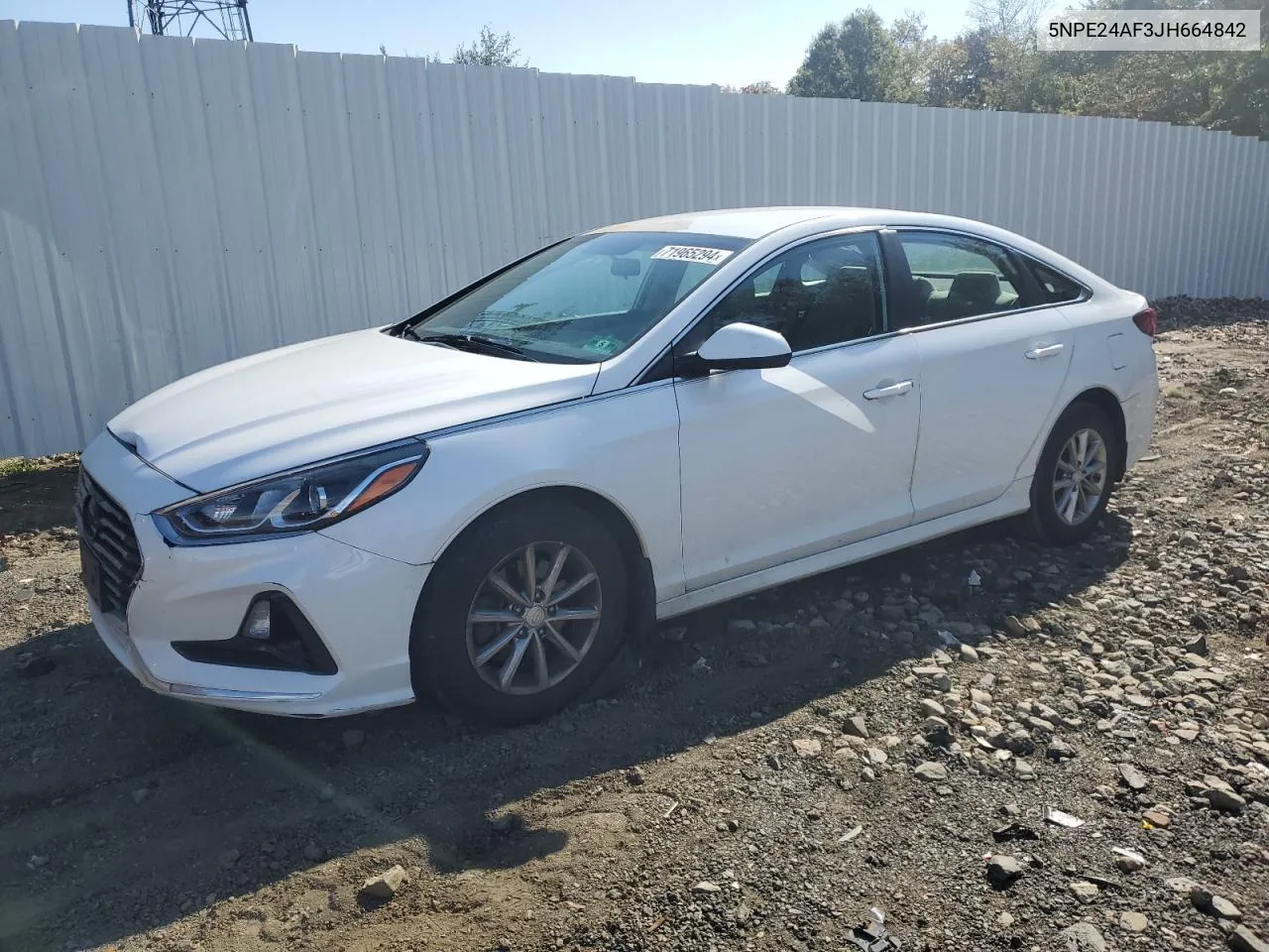 2018 Hyundai Sonata Se VIN: 5NPE24AF3JH664842 Lot: 71965294