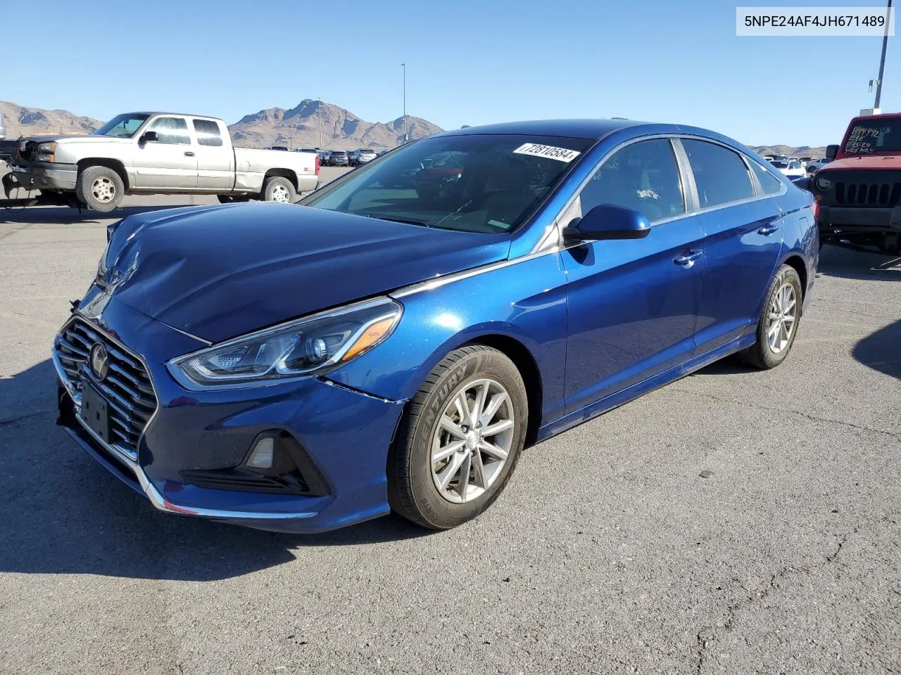 2018 Hyundai Sonata Se VIN: 5NPE24AF4JH671489 Lot: 72810584