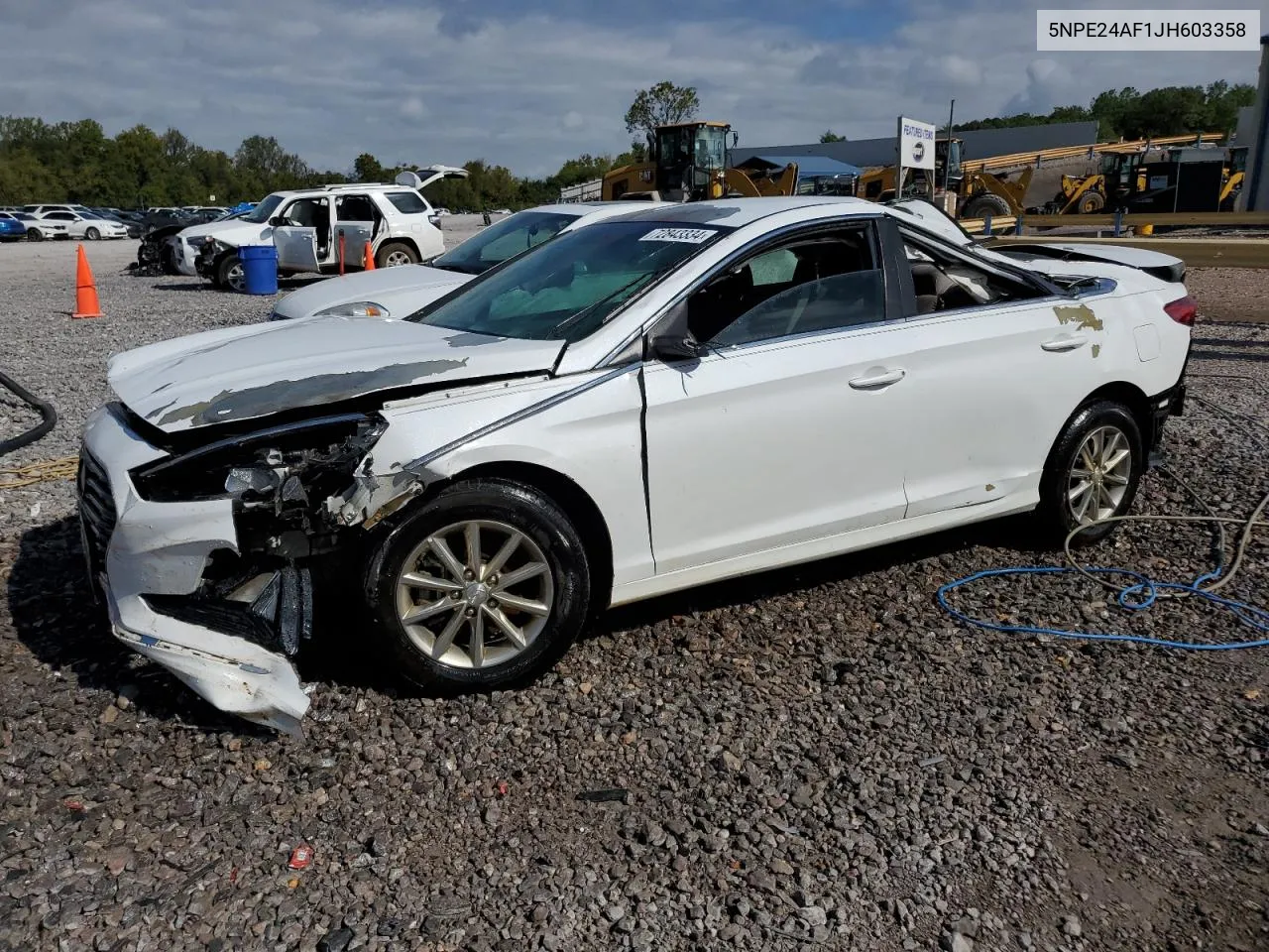 2018 Hyundai Sonata Se VIN: 5NPE24AF1JH603358 Lot: 72843334