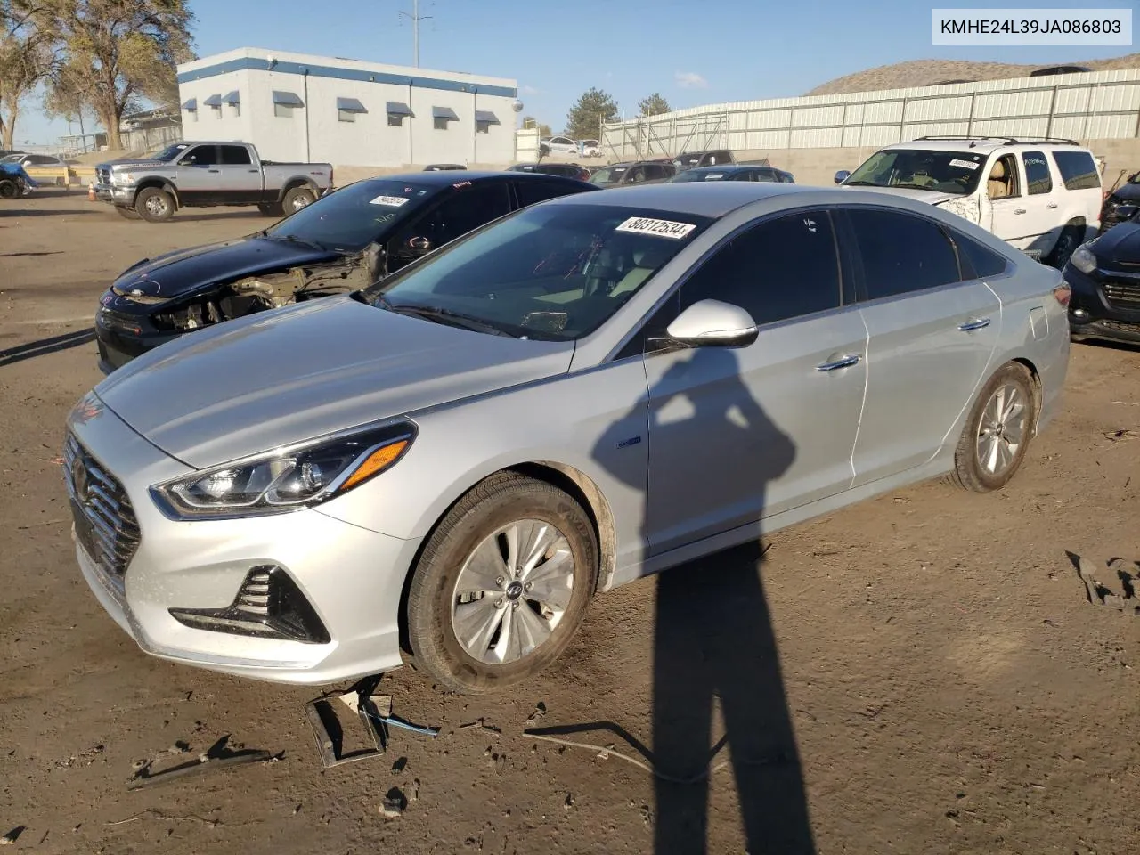 2018 Hyundai Sonata Hybrid VIN: KMHE24L39JA086803 Lot: 80312534