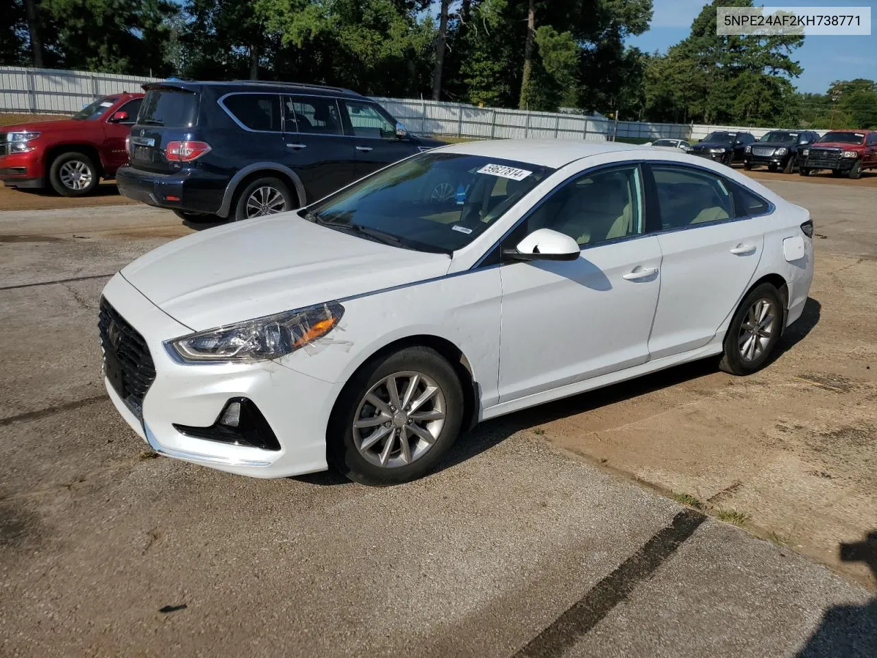 2019 Hyundai Sonata Se VIN: 5NPE24AF2KH738771 Lot: 59627814