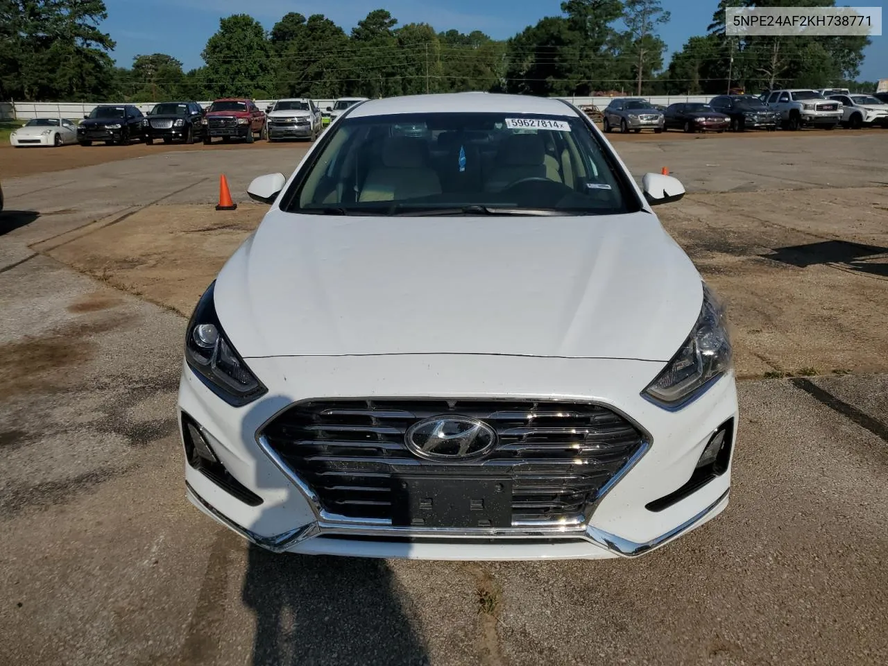 2019 Hyundai Sonata Se VIN: 5NPE24AF2KH738771 Lot: 59627814