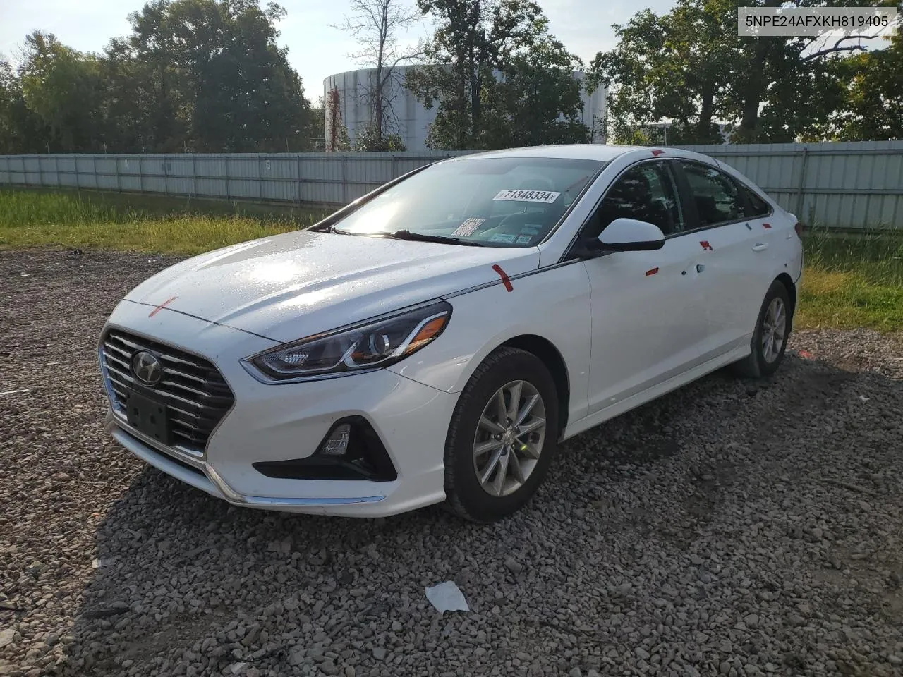 2019 Hyundai Sonata Se VIN: 5NPE24AFXKH819405 Lot: 71348334