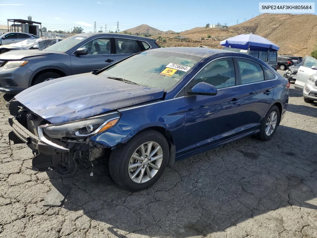 2019 Hyundai Sonata Se VIN: 5NPE24AF3KH805684 Lot: 75736064