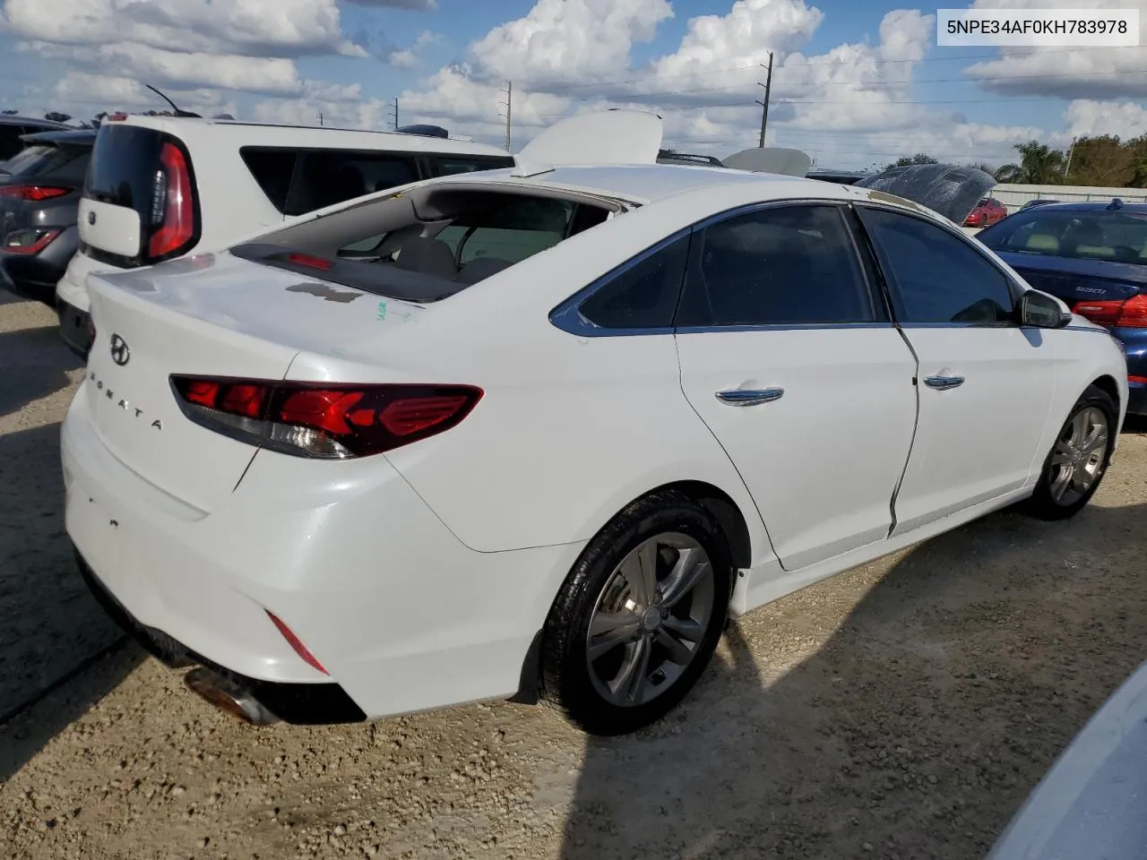 2019 Hyundai Sonata Limited VIN: 5NPE34AF0KH783978 Lot: 75813584