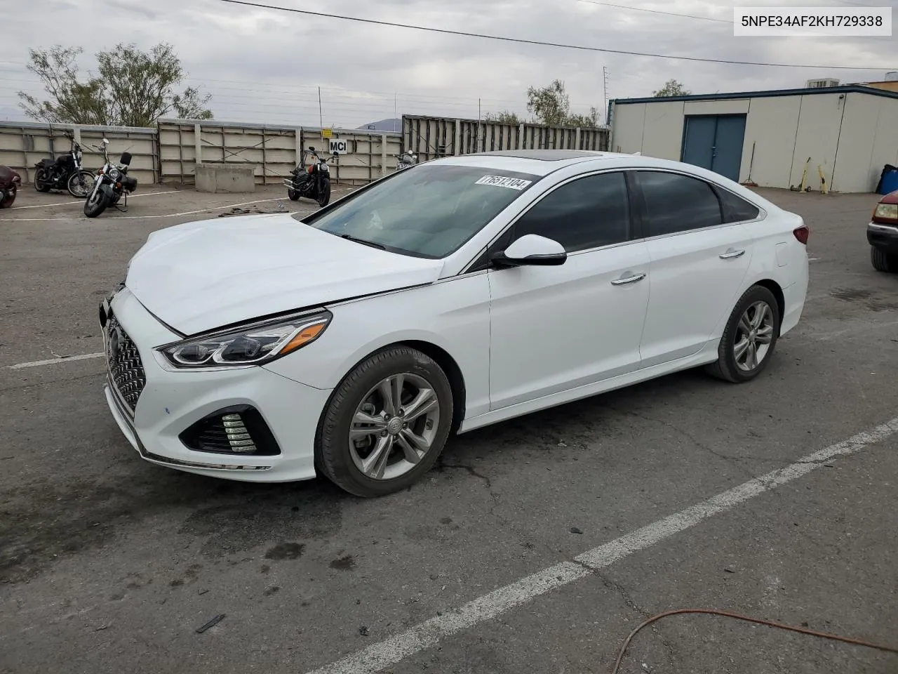 2019 Hyundai Sonata Limited VIN: 5NPE34AF2KH729338 Lot: 76512104