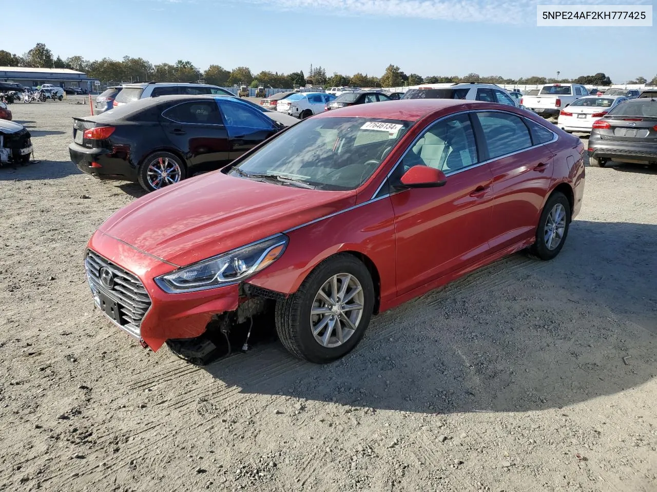 2019 Hyundai Sonata Se VIN: 5NPE24AF2KH777425 Lot: 77646134