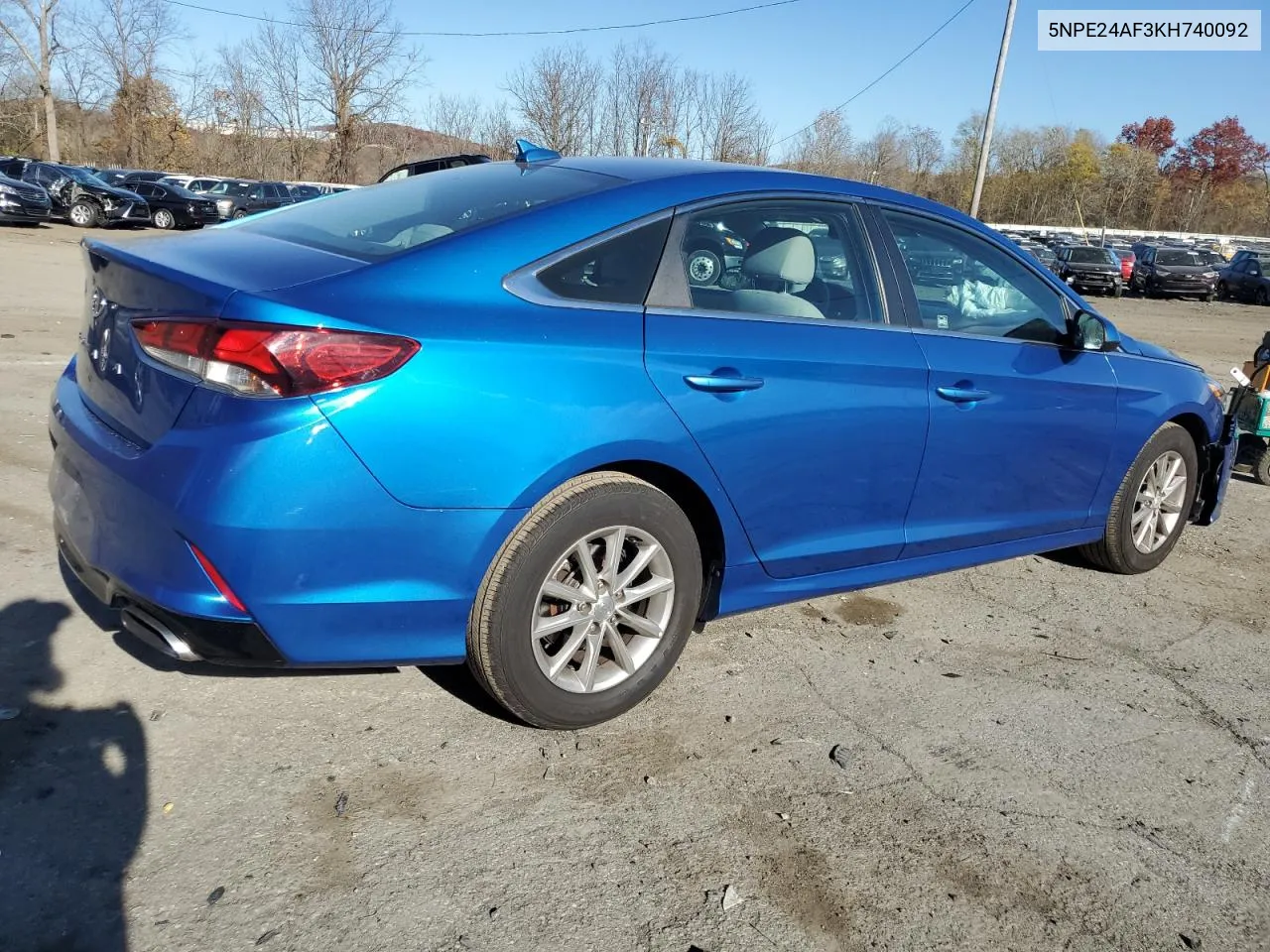 2019 Hyundai Sonata Se VIN: 5NPE24AF3KH740092 Lot: 78810174