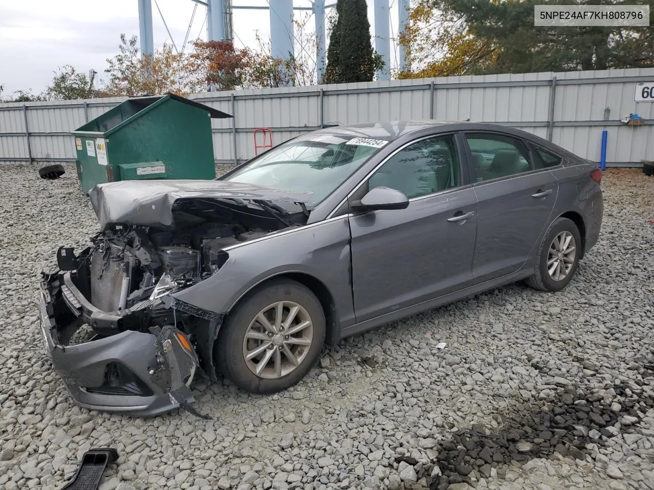 2019 Hyundai Sonata Se VIN: 5NPE24AF7KH808796 Lot: 78944254