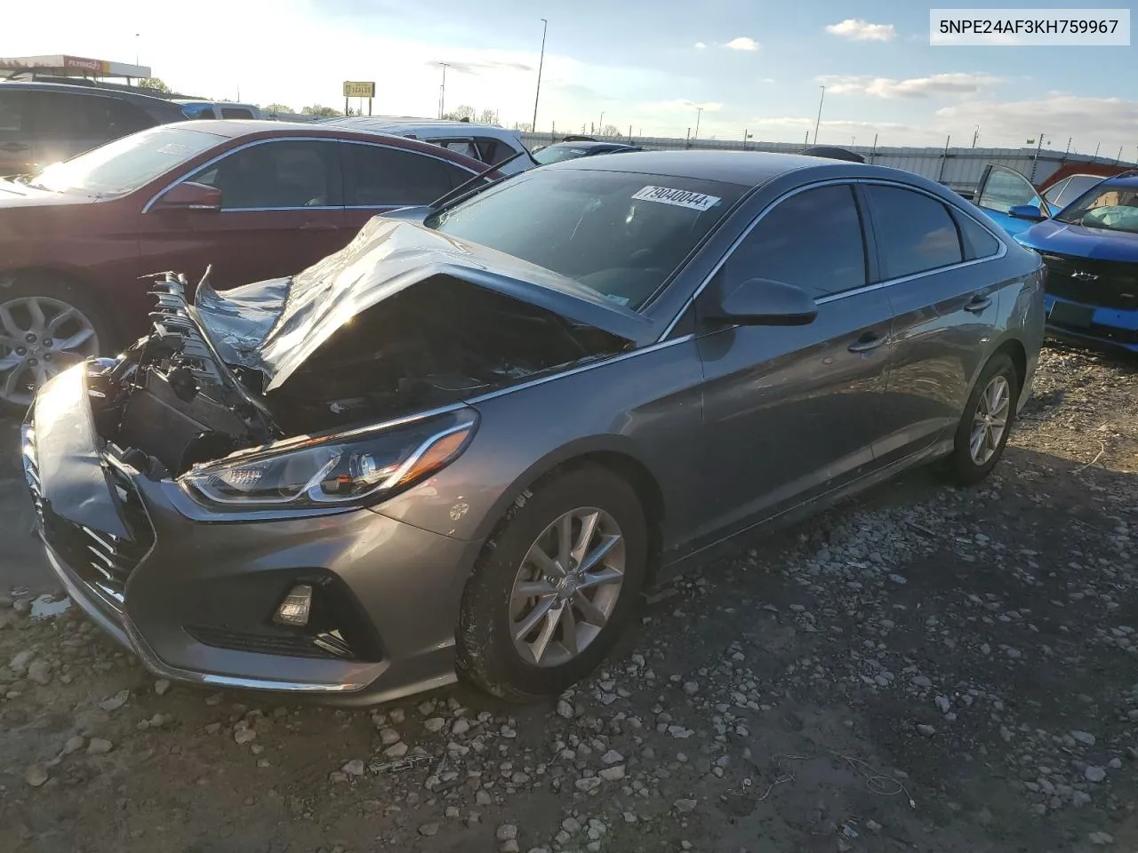 2019 Hyundai Sonata Se VIN: 5NPE24AF3KH759967 Lot: 79040044