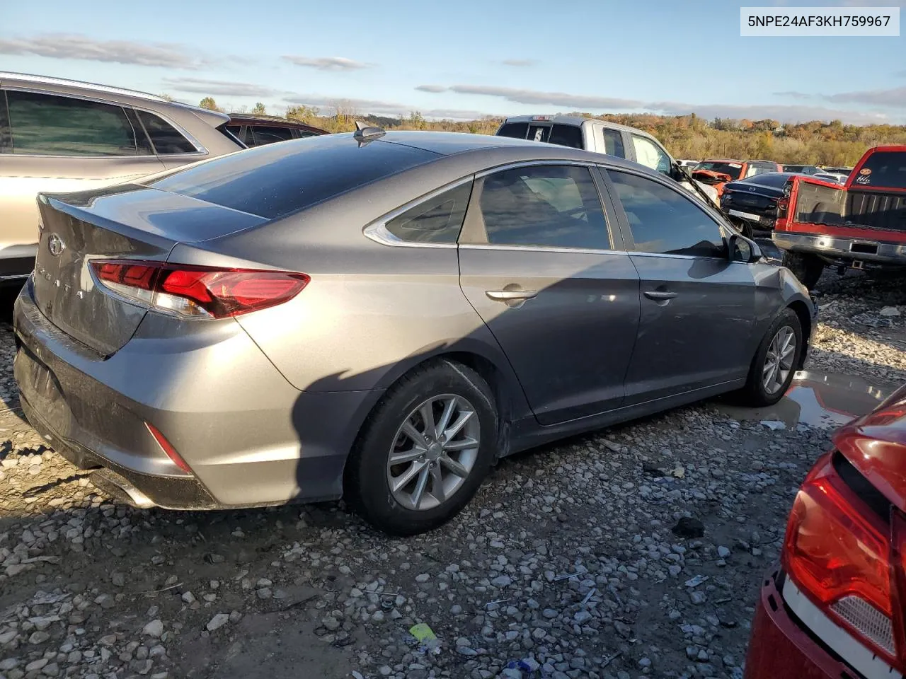 2019 Hyundai Sonata Se VIN: 5NPE24AF3KH759967 Lot: 79040044