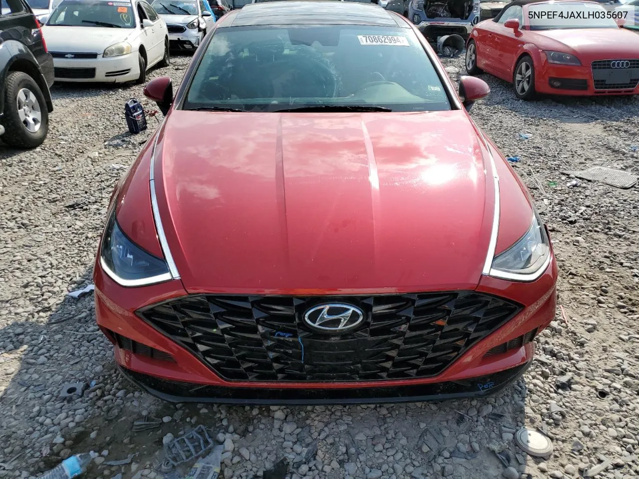 2020 Hyundai Sonata Sel VIN: 5NPEF4JAXLH035607 Lot: 70862994