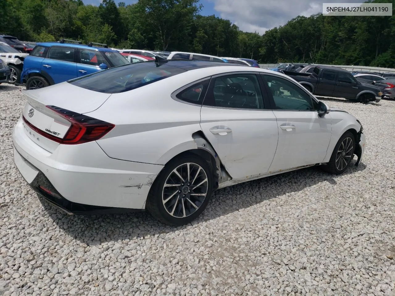 2020 Hyundai Sonata Limited VIN: 5NPEH4J27LH041190 Lot: 71341874