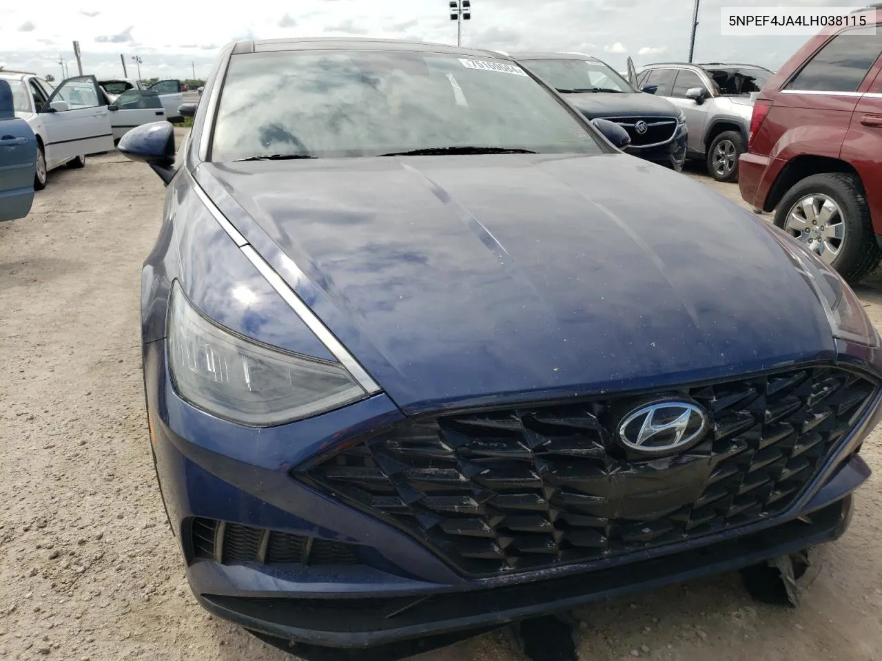 2020 Hyundai Sonata Sel VIN: 5NPEF4JA4LH038115 Lot: 75169684