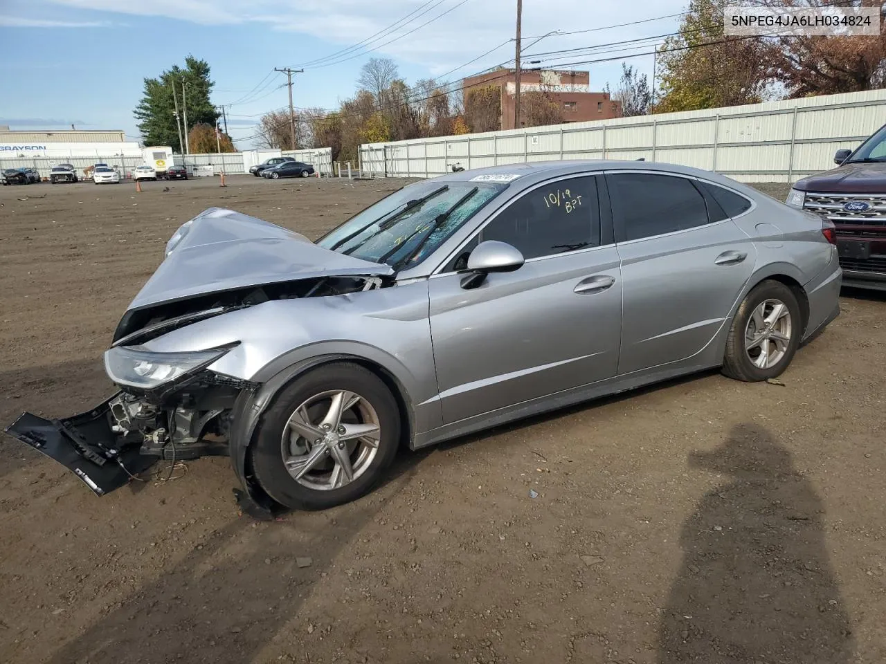 2020 Hyundai Sonata Se VIN: 5NPEG4JA6LH034824 Lot: 78621674