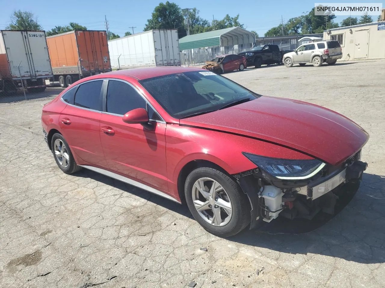 2021 Hyundai Sonata Se VIN: 5NPEG4JA7MH071611 Lot: 57863474