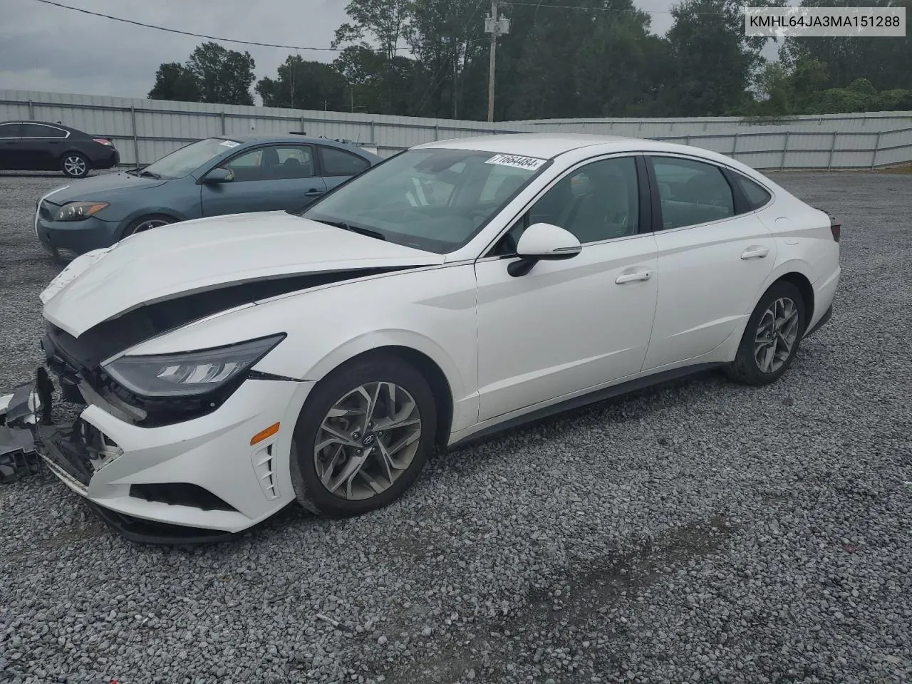 2021 Hyundai Sonata Sel VIN: KMHL64JA3MA151288 Lot: 71664484