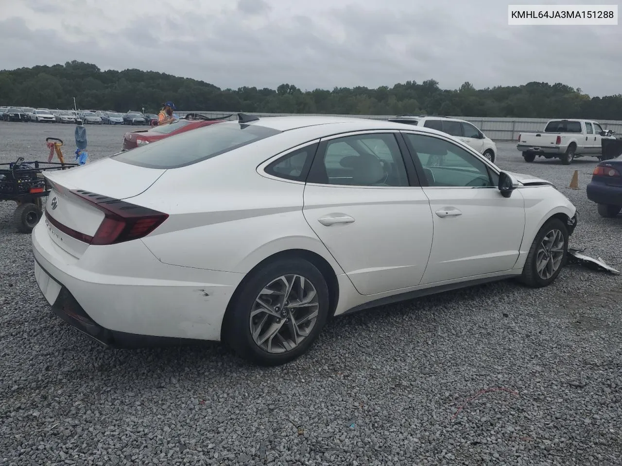 2021 Hyundai Sonata Sel VIN: KMHL64JA3MA151288 Lot: 71664484