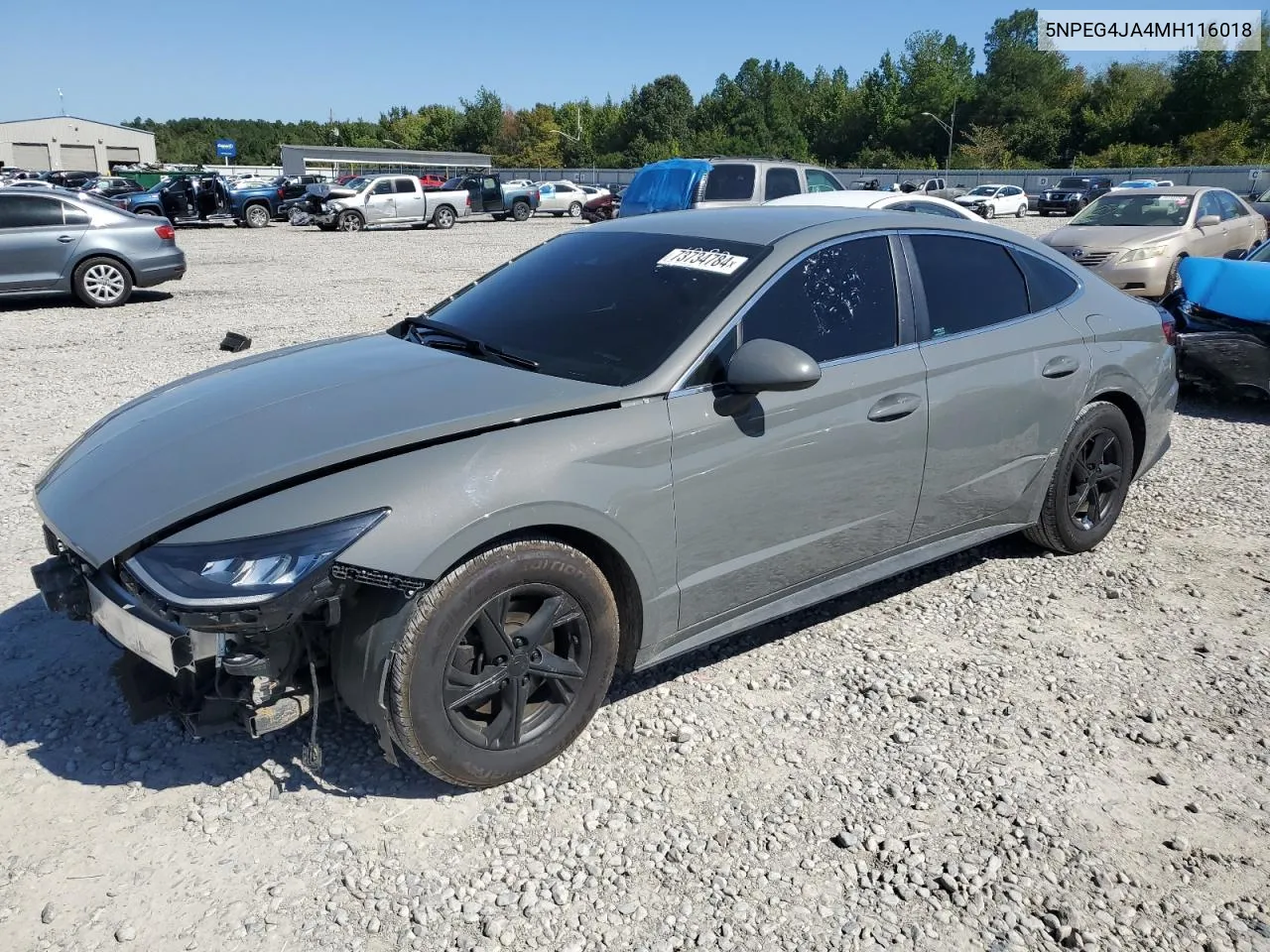 2021 Hyundai Sonata Se VIN: 5NPEG4JA4MH116018 Lot: 73734784