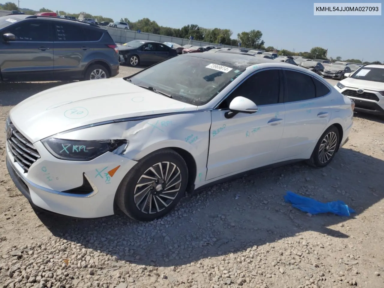 2021 Hyundai Sonata Hybrid VIN: KMHL54JJ0MA027093 Lot: 73969614