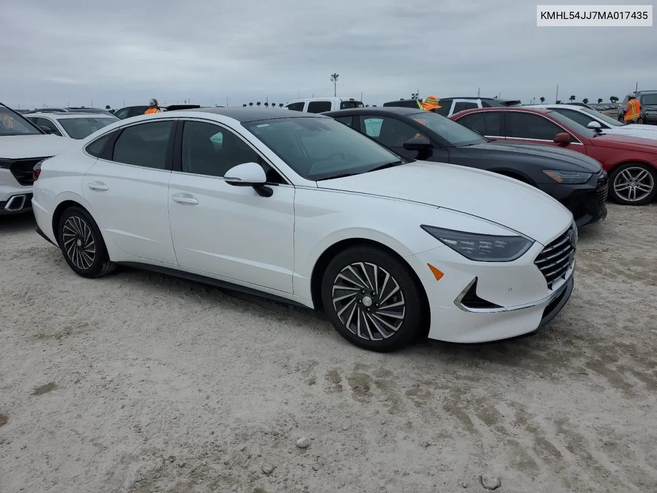 2021 Hyundai Sonata Hybrid VIN: KMHL54JJ7MA017435 Lot: 76568274