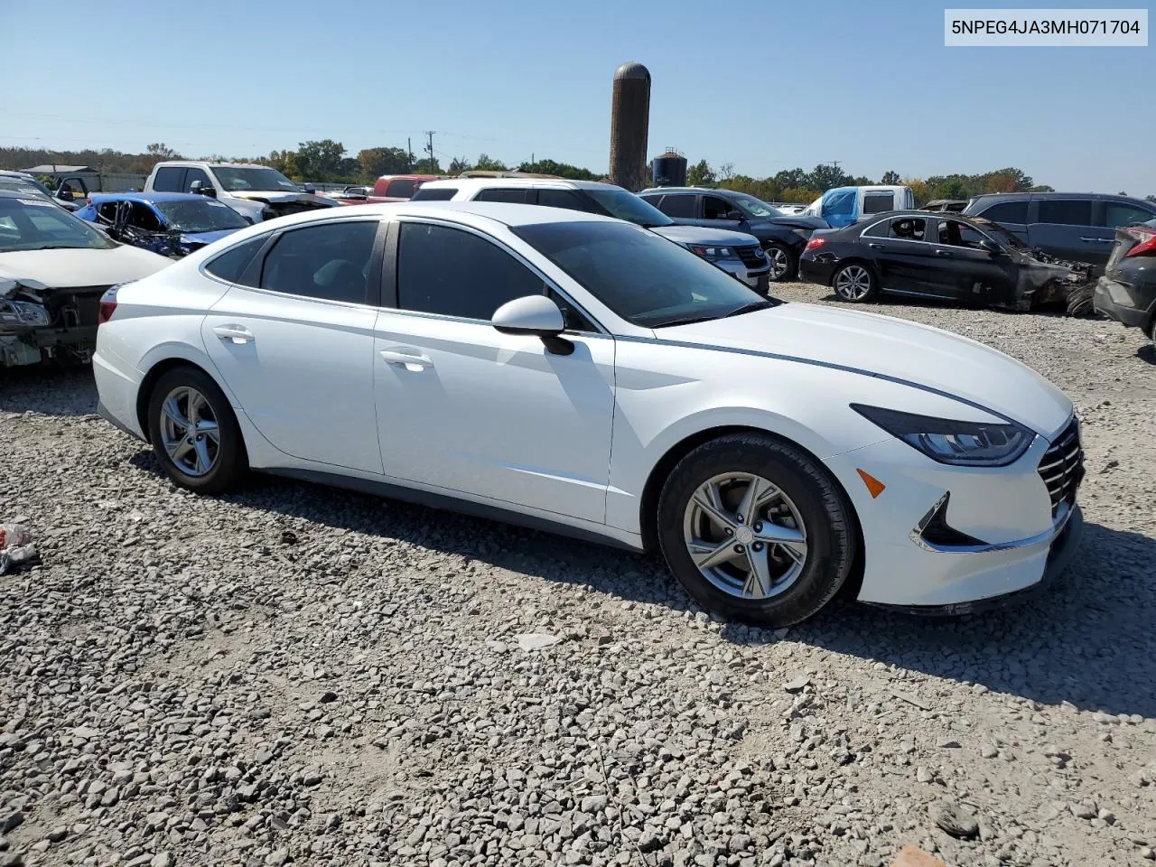 2021 Hyundai Sonata Se VIN: 5NPEG4JA3MH071704 Lot: 77685014