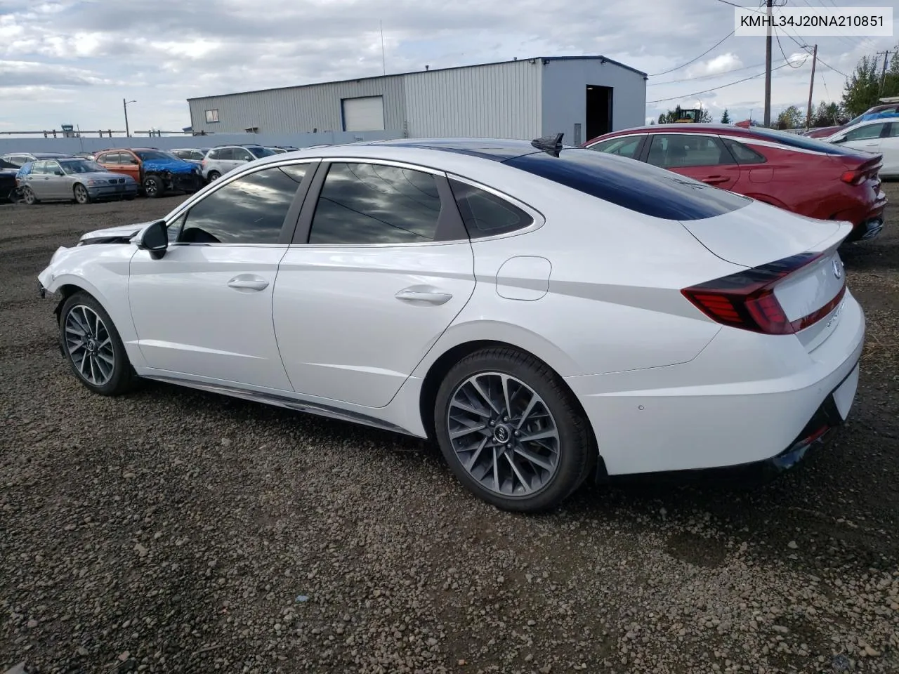 2022 Hyundai Sonata Limited VIN: KMHL34J20NA210851 Lot: 70488624