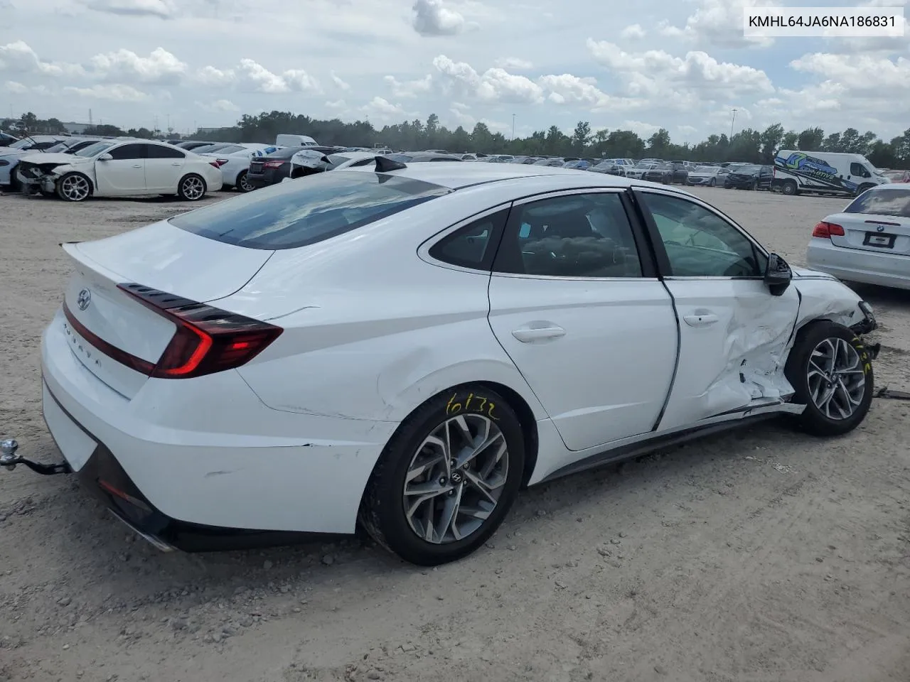 2022 Hyundai Sonata Sel VIN: KMHL64JA6NA186831 Lot: 71822534