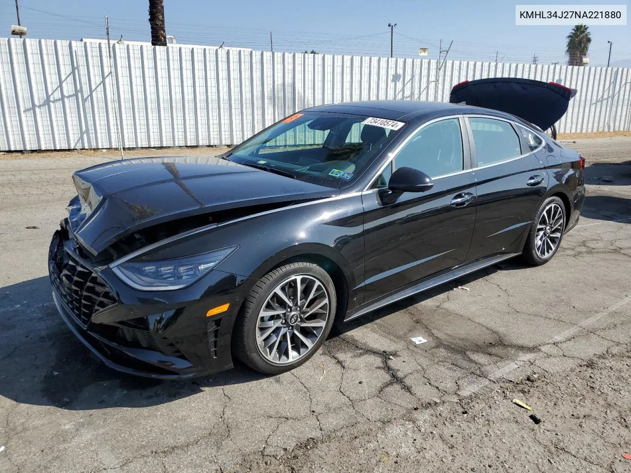 2022 Hyundai Sonata Limited VIN: KMHL34J27NA221880 Lot: 73410574