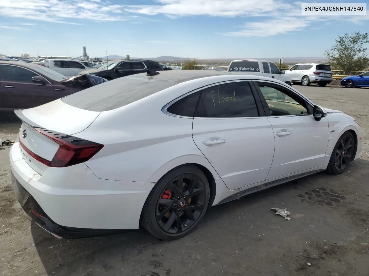 2022 Hyundai Sonata N Line VIN: 5NPEK4JC6NH147840 Lot: 77559174