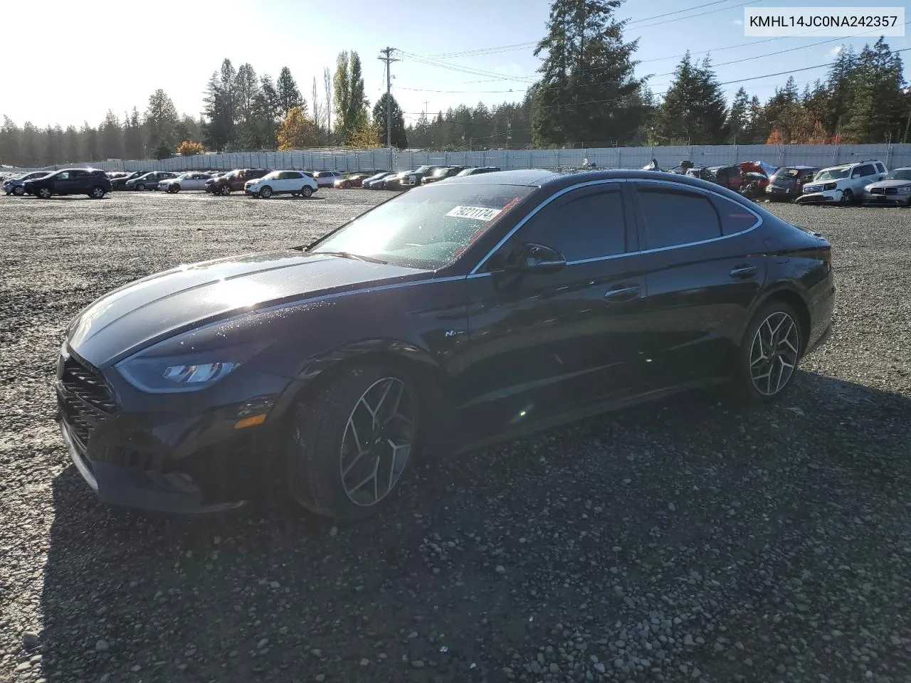 2022 Hyundai Sonata N Line VIN: KMHL14JC0NA242357 Lot: 79221174