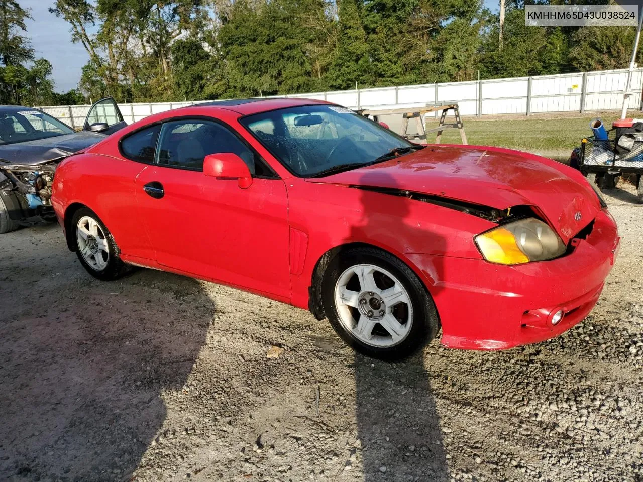 2003 Hyundai Tiburon VIN: KMHHM65D43U038524 Lot: 80569804