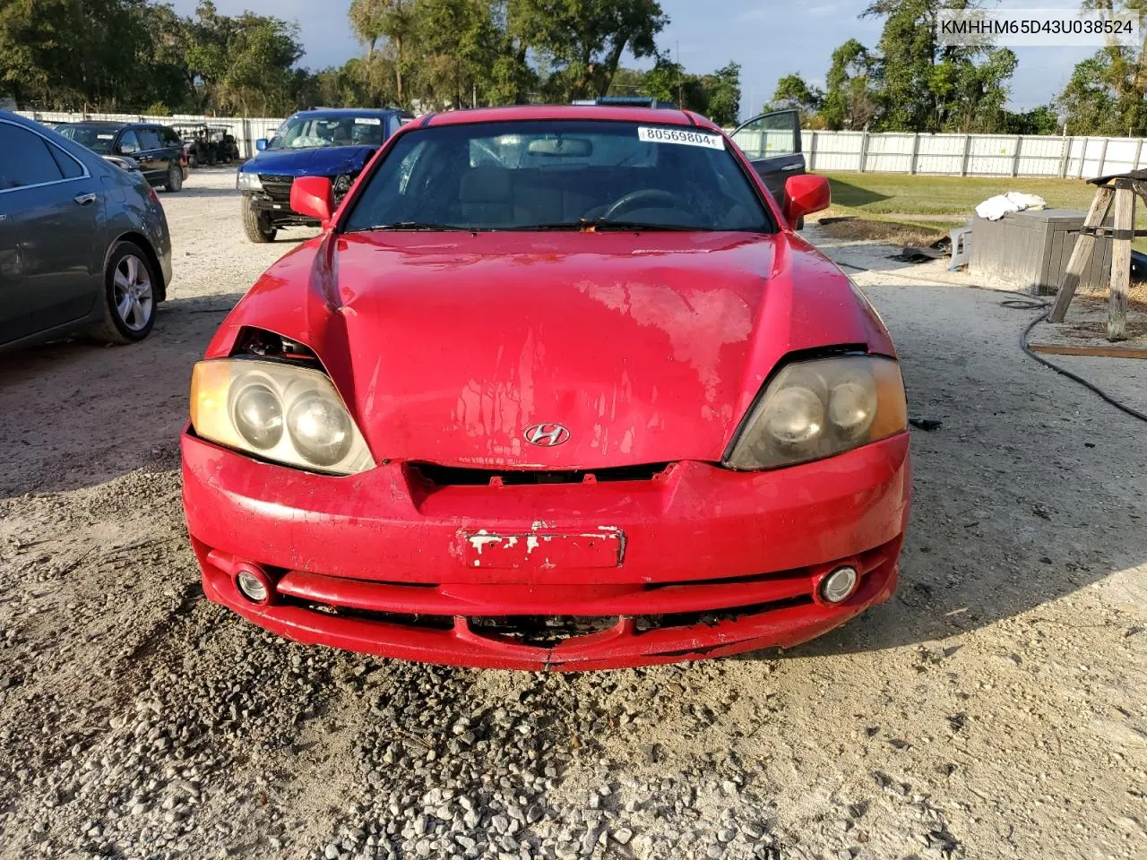 2003 Hyundai Tiburon VIN: KMHHM65D43U038524 Lot: 80569804