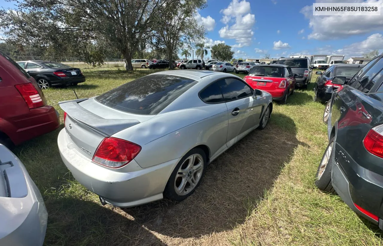 2005 Hyundai Tiburon Gt VIN: KMHHN65F85U183258 Lot: 80993604