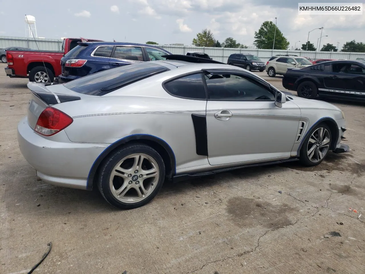 2006 Hyundai Tiburon Gs VIN: KMHHM65D66U226482 Lot: 64059334