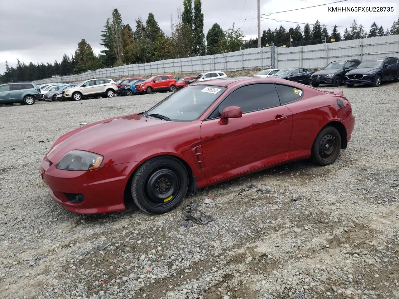 2006 Hyundai Tiburon Gt VIN: KMHHN65FX6U228735 Lot: 71986204