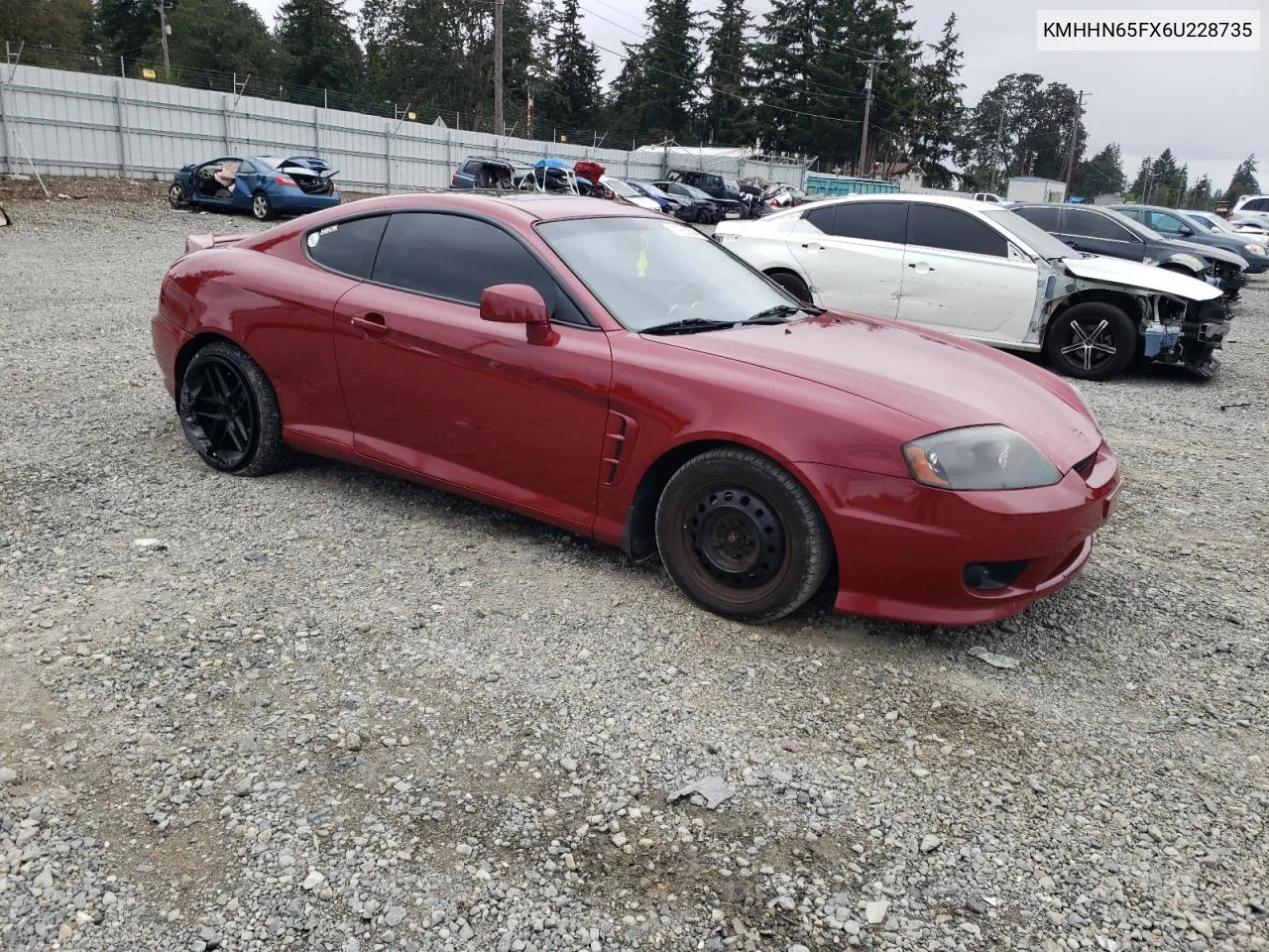 2006 Hyundai Tiburon Gt VIN: KMHHN65FX6U228735 Lot: 71986204