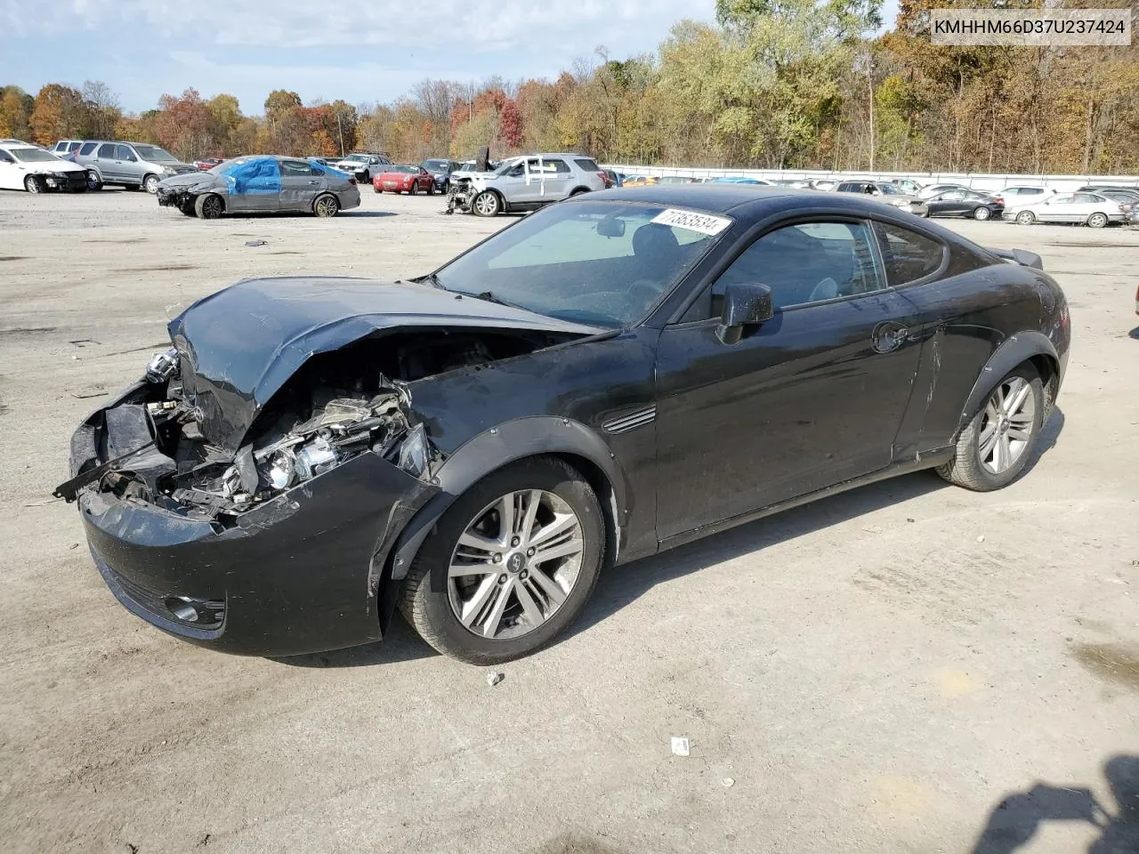 2007 Hyundai Tiburon Gs VIN: KMHHM66D37U237424 Lot: 77363534